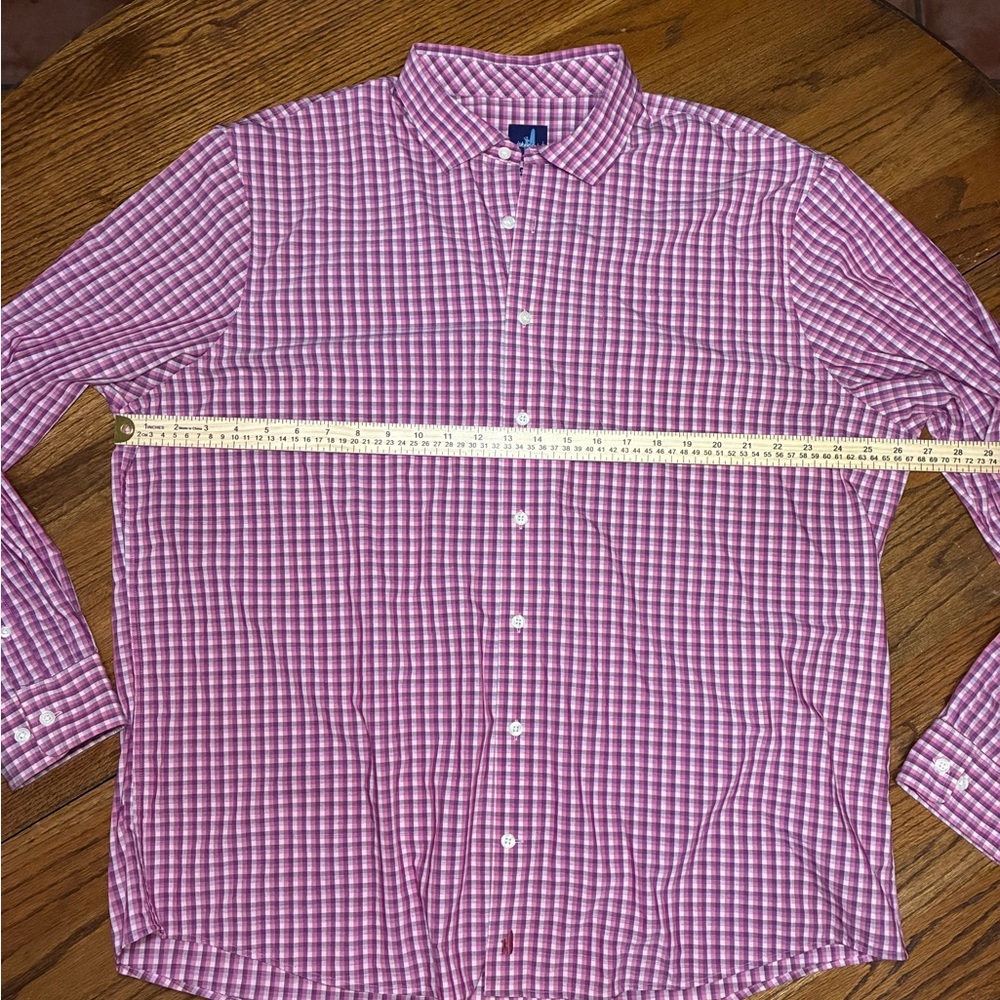Lot of 2 johnnie-O Prep-Formance Gingham Button Down Shirts Mens XXL Purple Blue - Picture 2 of 11